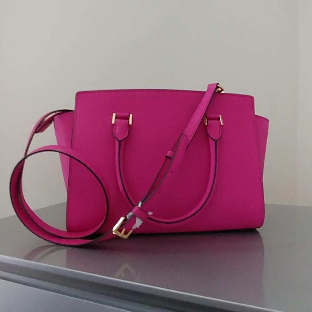 NWT MICHAEL KORS Studded Leather Satchel - Picture 3 of 8